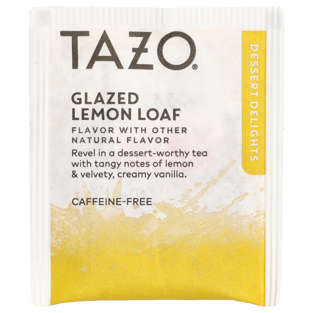 TAZO, Dessert Delights, травяной чай, лимонная буханка в глазури, без кофеина, 15 чайных пакетиков, 31,2 г (1,10 унции)