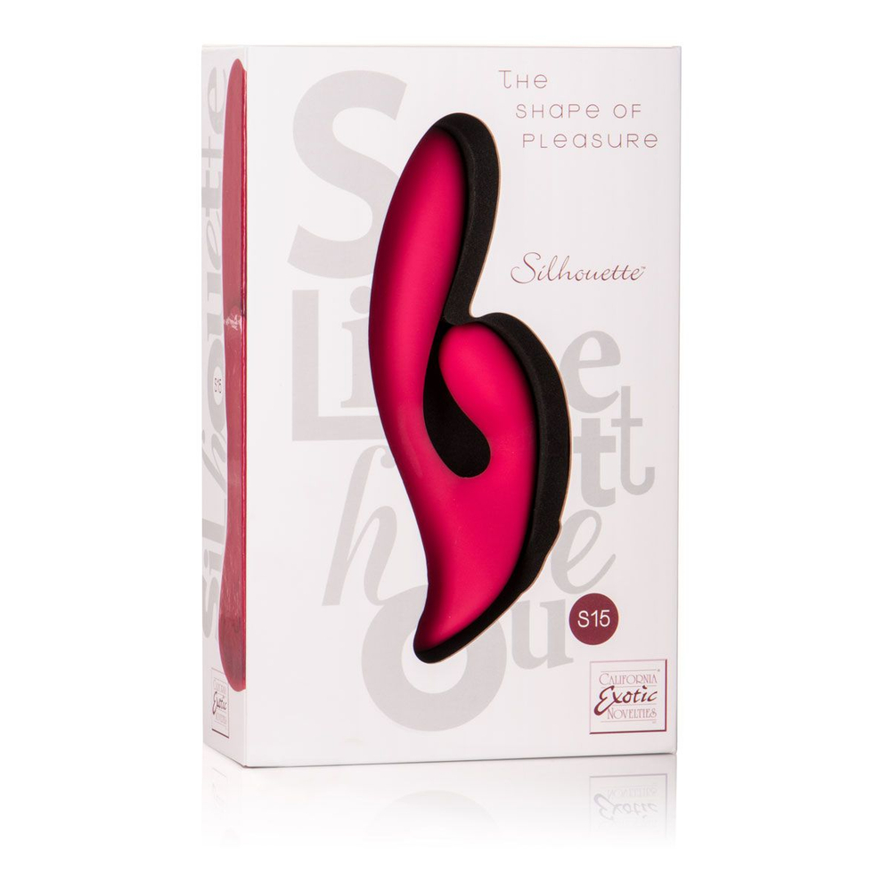 Двойной красный вибратор Silhouette S15 - 20 см. (Цвет: красный)
