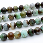 Хризопраз, диаметр около 7,6-7,7 мм, цена за 12 шт (1/4 нити)