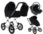 Детская коляска Roan Bass Next Classic d12 2.0 3 в 1 с автокреслом Pituso Santiso Pro Black BNC/85/2 Caviar/Black/руч.Cappuccino