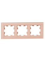 BRITE Рамка 3-местная РУ-3-2-БрП стекло персиковый матовый IEK