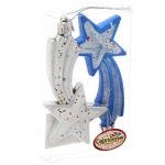 Ёлочные игрушки «Комета яркая» 9,5см микс цветов (набор 2шт)