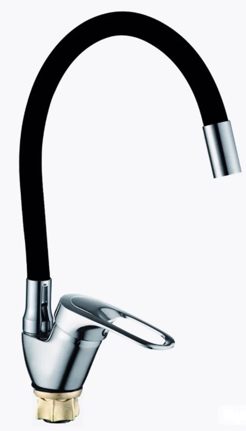 A3193-2 Кухонный смеситель с гибким изливом силикон из эко-алюминия, 40-й картридж, цвет хром