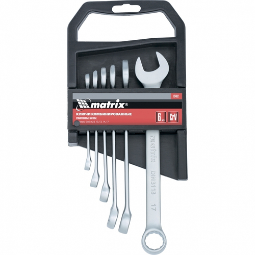 Ключи комбинир.набор Matrix 6*17мм,матовые (15331)