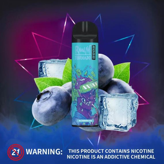 RandM Tornado 8000 - Blueberry Ice (5% nic)