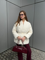 Пуховик Жасмин молочный