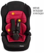 Детское автомобильное кресло ZLATEK "Atlantic" "ZL513" красный гламур lux, 9-36 кг, 1-12 лет