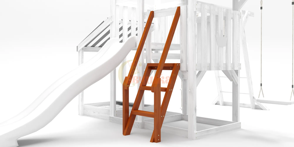Лестница с деревянными перилами для серии TS