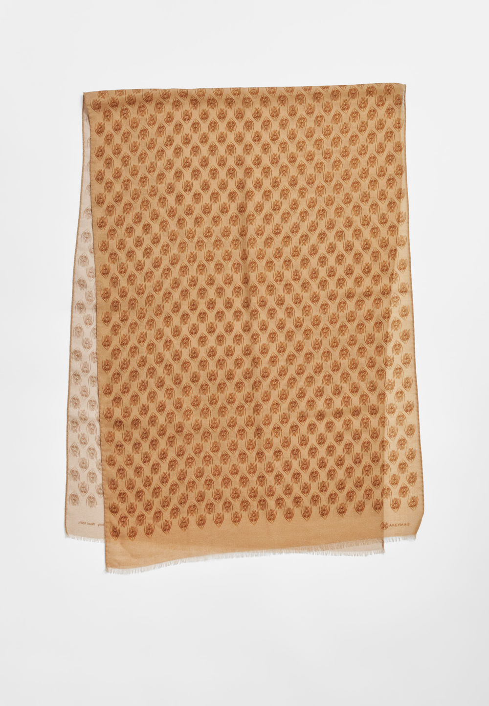 Шерстяной палантин Qarlygash & Qyzgaldaq BEIGE 68х180