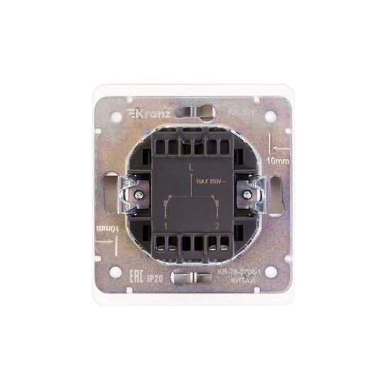 Выключатель ROUND 2 кл 10А с/у перламутр KRANZ