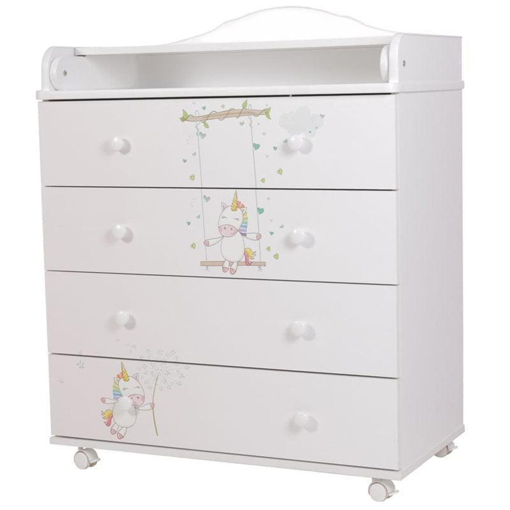 Комод "Фортуна" 4 ящ (арт. 47) ЛДСП 800/4 "Единороги"