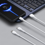Дата-кабель 3 в 1: micro USB, USB-C, Ligthning, 1.2м, 2.4A, белый