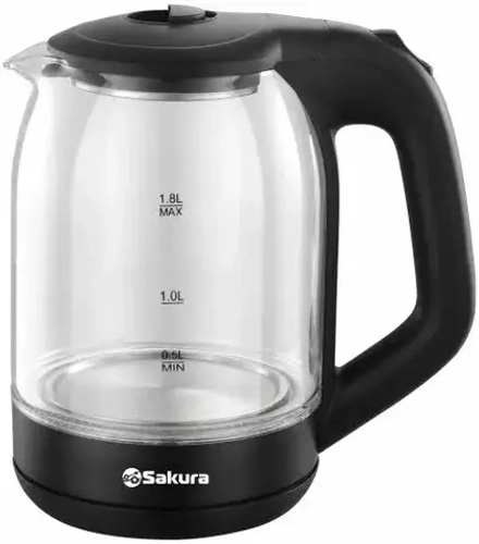 Чайник электр. SA-2736BK 1,8л стекло подсветка