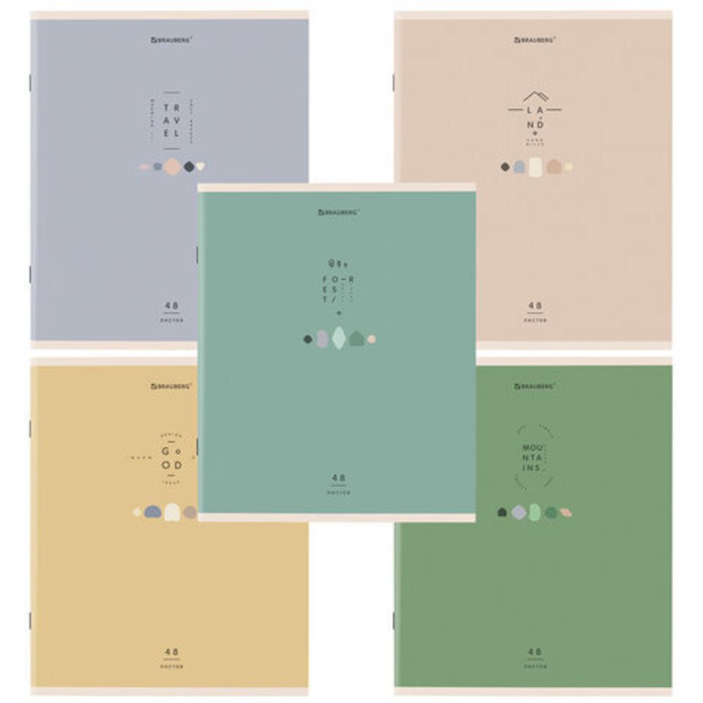 Тетрадь А5 48 л. BRAUBERG скоба, клетка, обложка картон, "Natural", 404359, 1шт