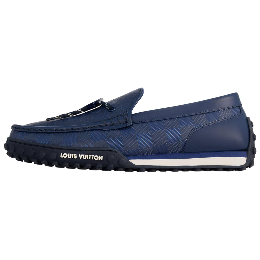LOUIS VUITTON Racer Gommino Loafers Men"s Blue