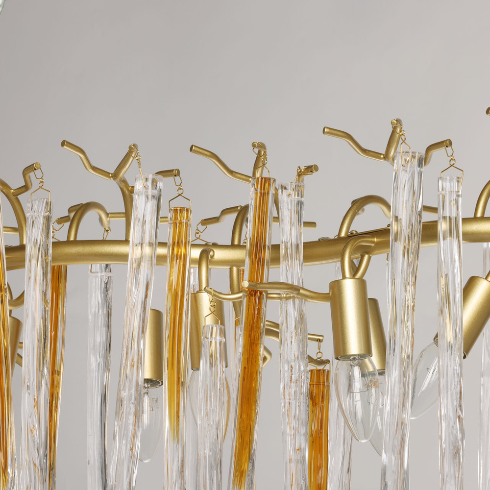 Люстра подвесная MW-Light Лайма, золотая, 10 ламп E14, 400 Вт, 20 кв м