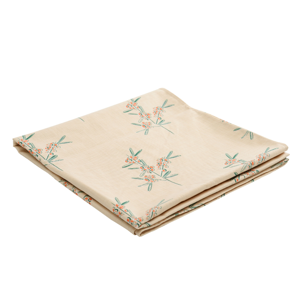 Скатерть на стол из хлопка с графичным принтом "Обед рябинника", Russian North, 150х250 см