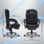 Кресло офисное CROMEX (КРОМЕКС) "Lounge MS-007", подножка, 6 массажных модулей, экокожа, черное, 532960