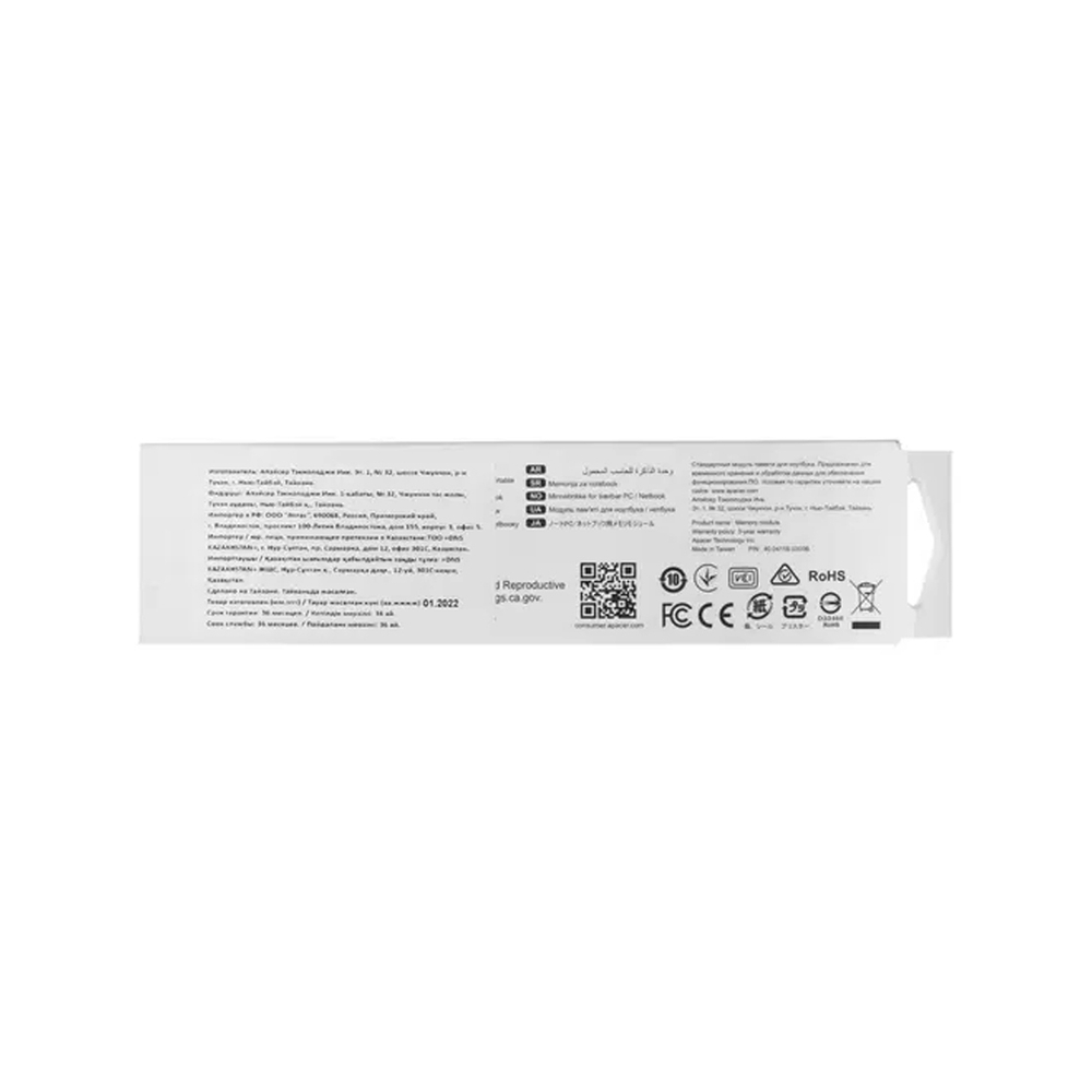 Модуль памяти для ноутбука Apacer ES.16G21.GSH 16GB 3200MHz