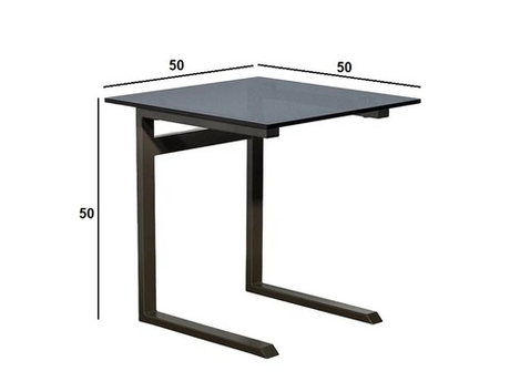 Стол журнальный приставной серый, стекло тонированное 50x50x50см Garda Decor