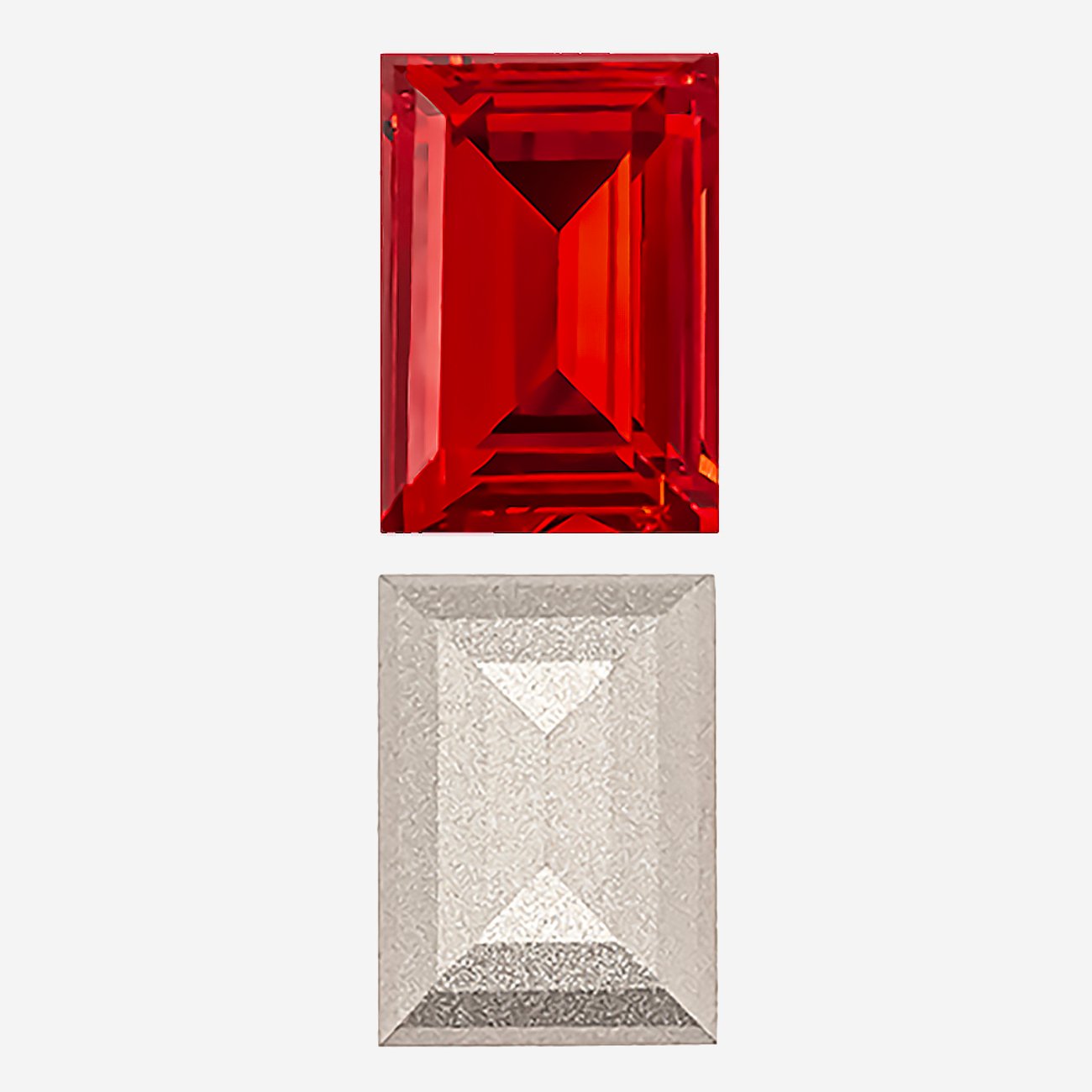 Кристалл Прямоугольник (Step Cut Fancy Stone), оттенок "Светлый Сиам"/"Light Siam", 18*13мм