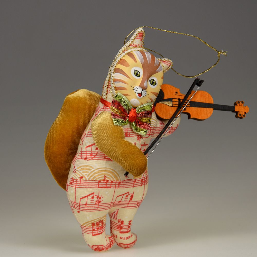 Ёлочная игрушка Кот со скрипкой