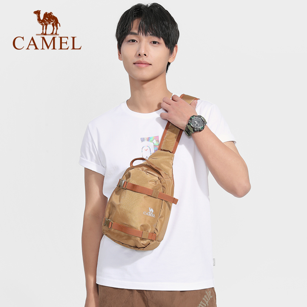 CAMEL 6L Cycling Bag Crossbody Bag Sling Bag Outdoor Bag Fabric Camel/Black Unisex