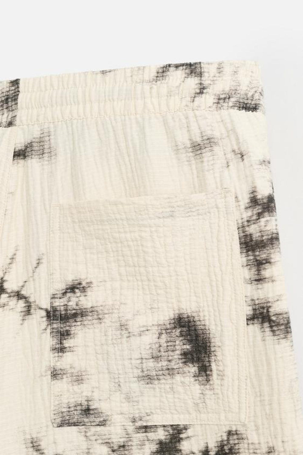 ZARA БРЮКИ С ТЕКСТУРНЫМ ПРИНТОМ TIE DYE, ЭКРЮ