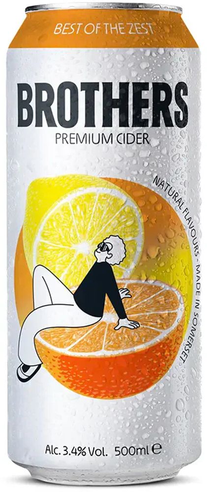 Сидр Бразерс Бэст Оф Зе Зест / Cider Brothers Best Of The Zest 0.5 - банка