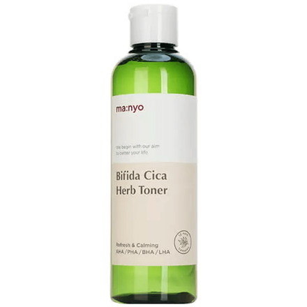 Оздоравливающий тонер с центеллой и AHA/PHA/BHA/LHA кислотами Manyo Bifida Cica Herb Toner  210 мл