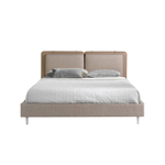 Кровать Angel Cerda 7154/GC2220 из экокожи цвета норки и серой ткани