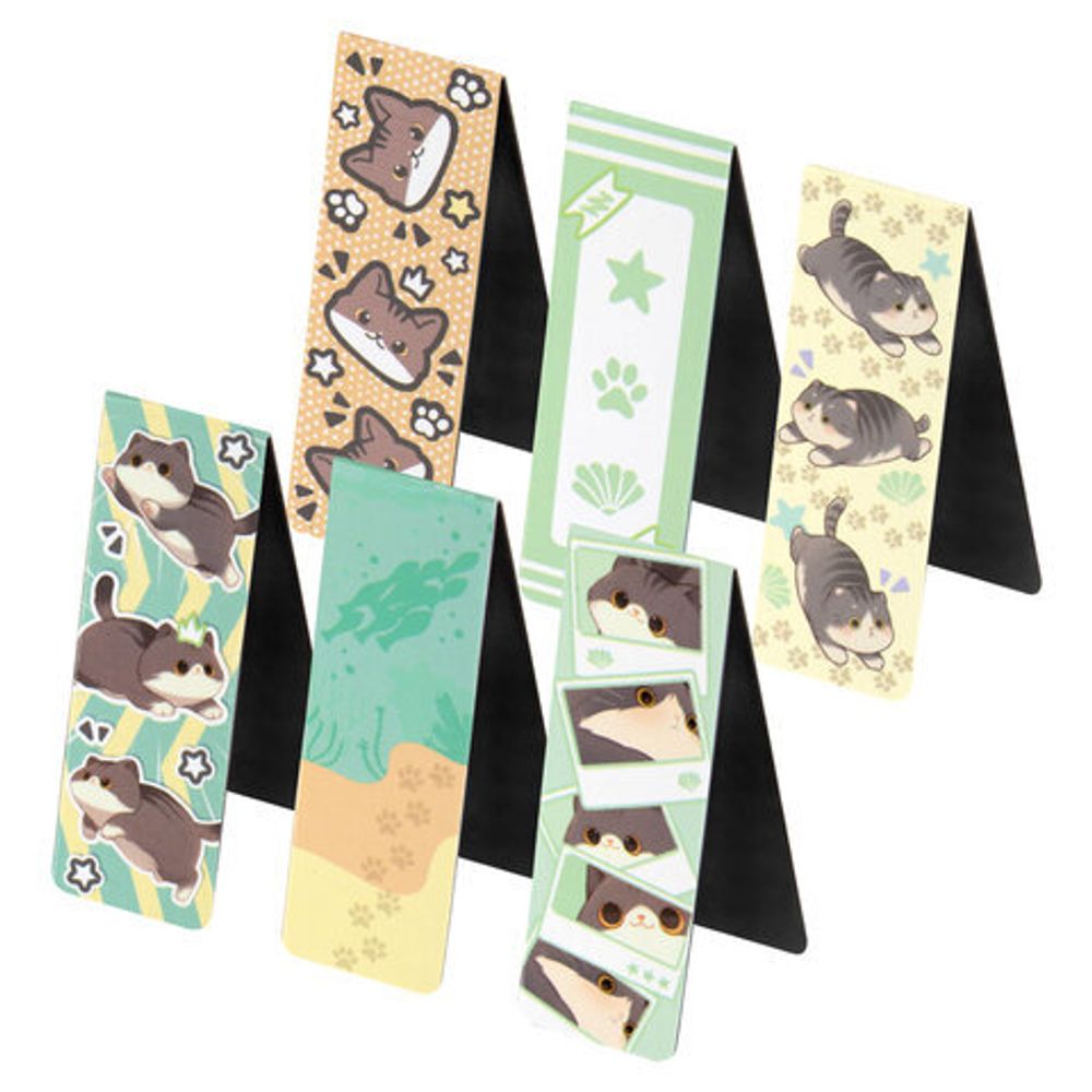 Закладки для книг МАГНИТНЫЕ, "МИЛЫЕ КОТЫ", набор 6 штук, 60x20 мм, BRAUBERG, 116985