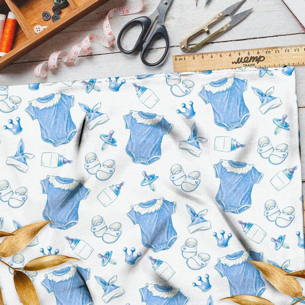 Ткань дюспо голубая детская одежда