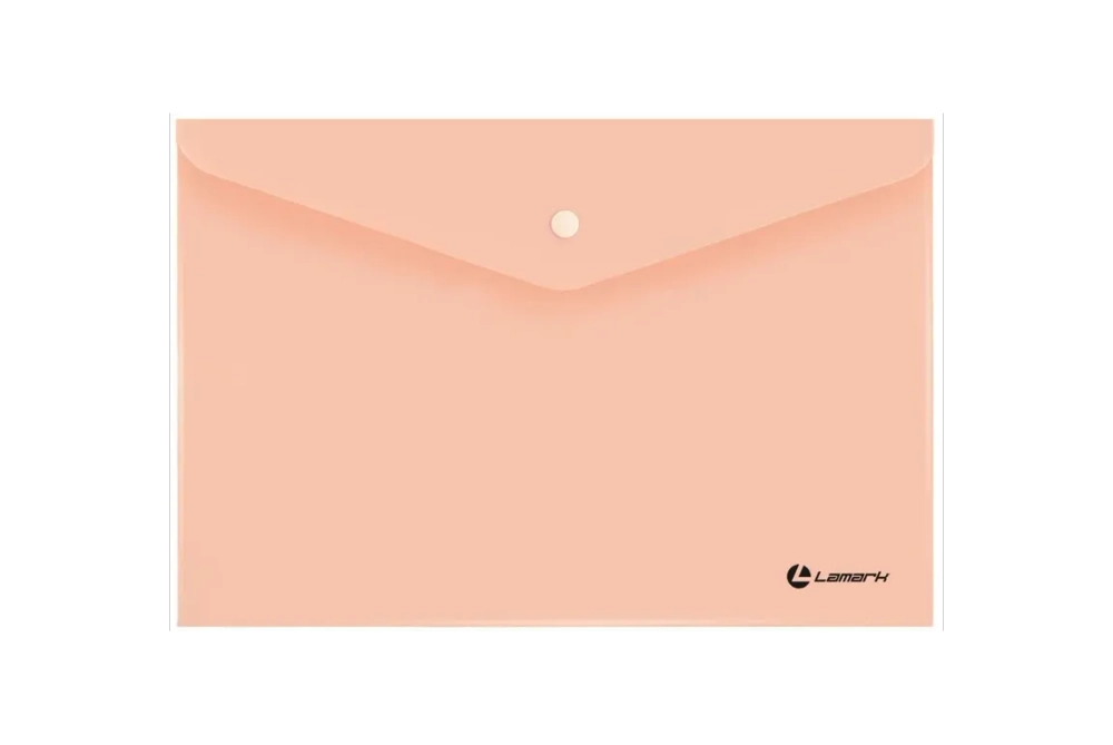 Папка на кнопке A-4 180мк пастель абрикосовый LAMARK PE0430-AP