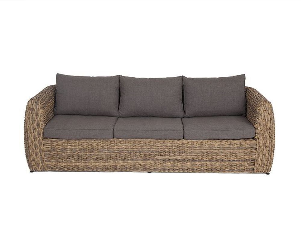 "Кальяри" диван трехместный плетеный из искусственного ротанга (гиацинт), цвет соломенный