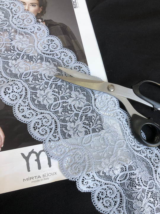 Кружево серо-голубой, 13,5см стрейч, IFS