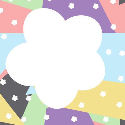 узор с разноцветными формами и белыми цветами