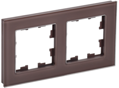 BRITE Рамка 2 -местная РУ-2-2-БрТБ стекло темная бронза IEK