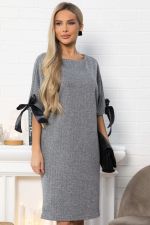 Платье с бантами Кайла (серое) П14873-10М LT Collection