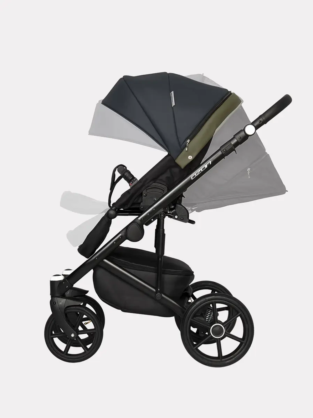 Коляска 2 в 1 Riko Basic Ozon 02 черно-зеленый