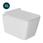 Унитаз подвесной безободковый WAVE LEON сид. дюропласт, м/л, быстр, БЕЛЫЙ глянец (XL)