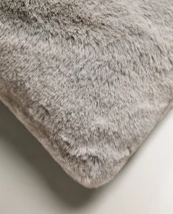 ZARA HOME НАВОЛОЧКА ДЛЯ ДЕКОРАТИВНОЙ ПОДУШКИ ИЗ ИСКУССТВЕННОГО МЕХА, СЕРЫЙ