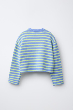 ZARA СВИТЕР В ПОЛОСКУ, ЛАЙМОВЫЙ