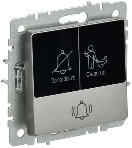 Кнопка звонка BRITE 10А ВС10-1-9-БрС для отелей с индик. механизм сталь IEK BR-V14-2-10-K46