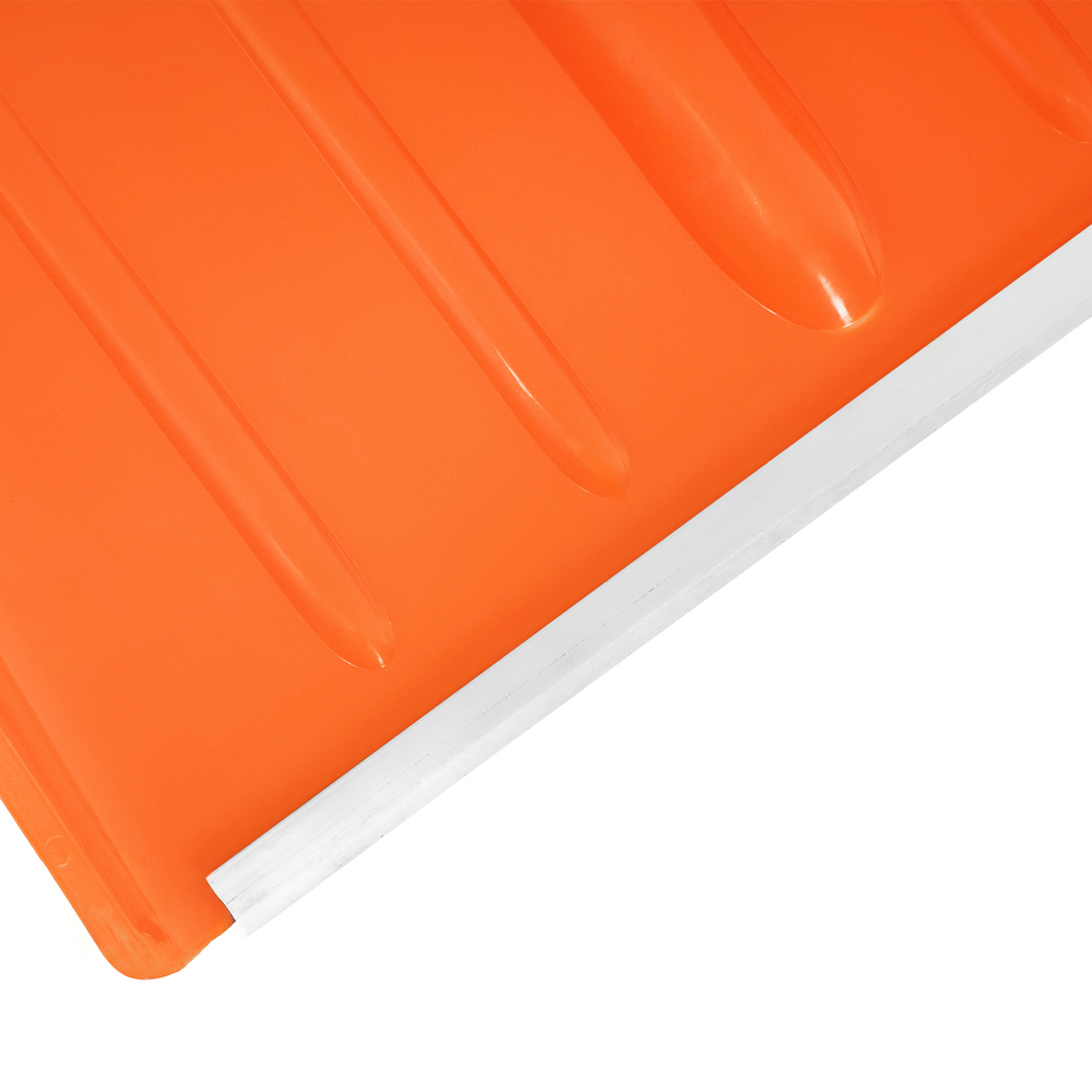 Лопата для уборки снега пластиковая, 490х370х1350 мм, стальной черенок, усиленная Сибртех