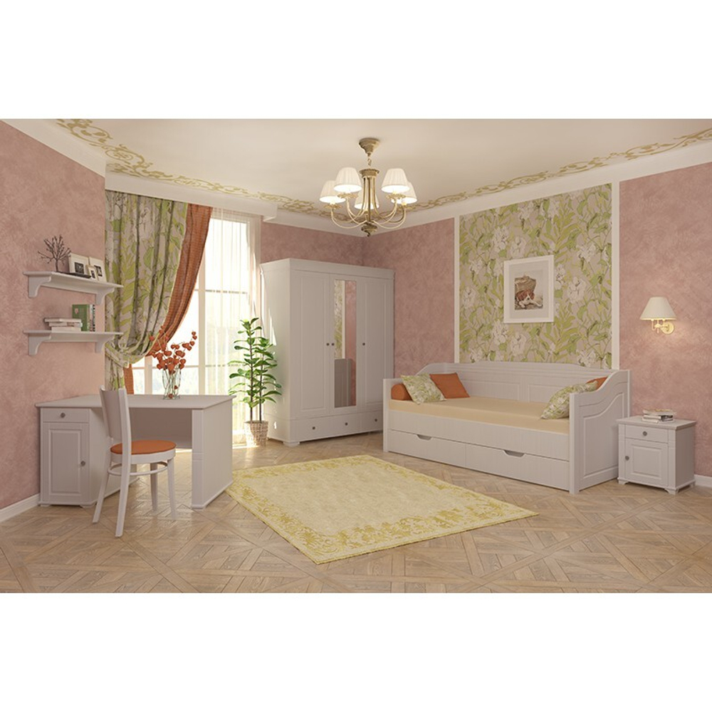 Полка настенная «Бейли» белый воск