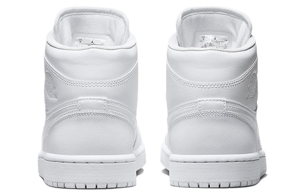 Кроссовки Jordan Air Jordan 1 Mid Triple White (Женская размерная сетка)