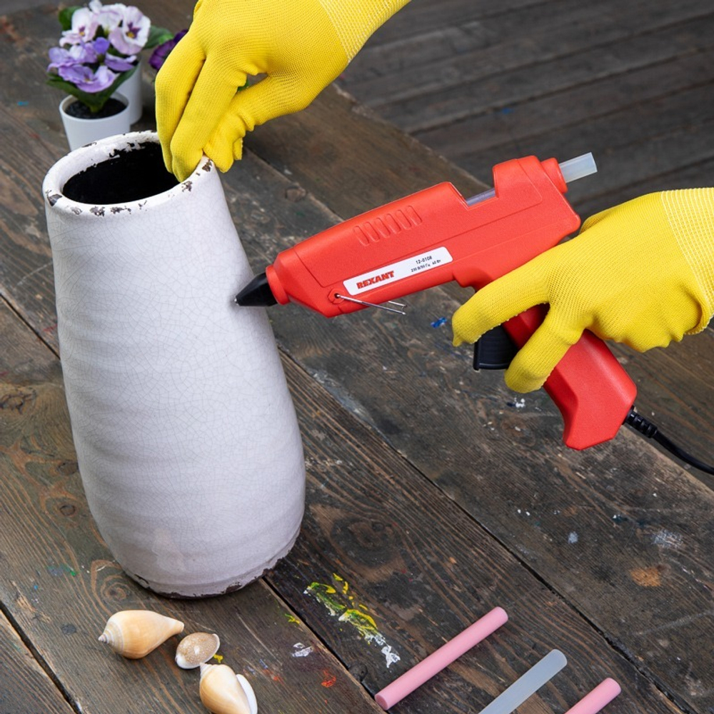 ПИСТОЛЕТ КЛЕЕВОЙ REXANT 40ВТ Ø11ММ БЕЗ КНОПКИ 12-0108