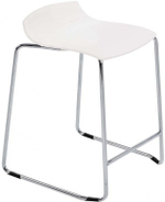 Табурет пластиковый полубарный Papatya X-Treme Sled, хромированный, белый