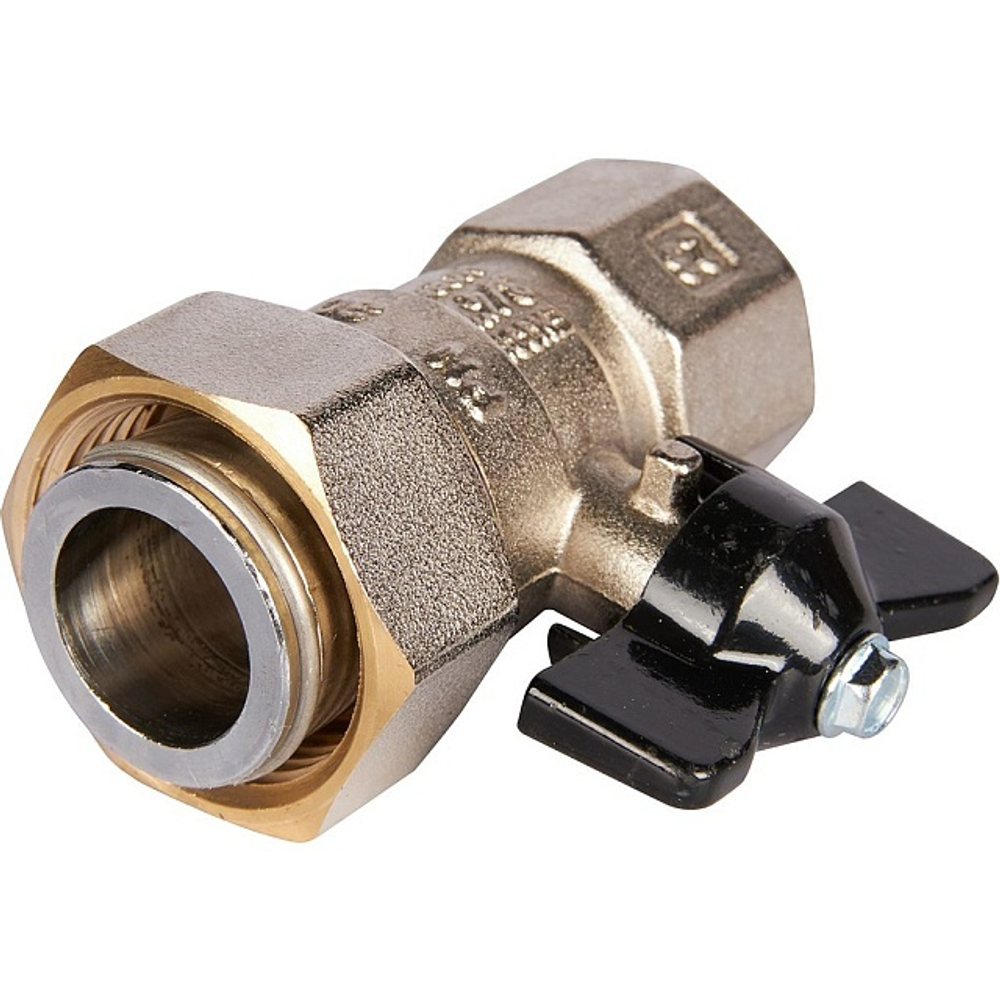 Кран шаровой с накидной гайкой STOUT 3/4"x1" ВР/накидная гайка (бабочка)